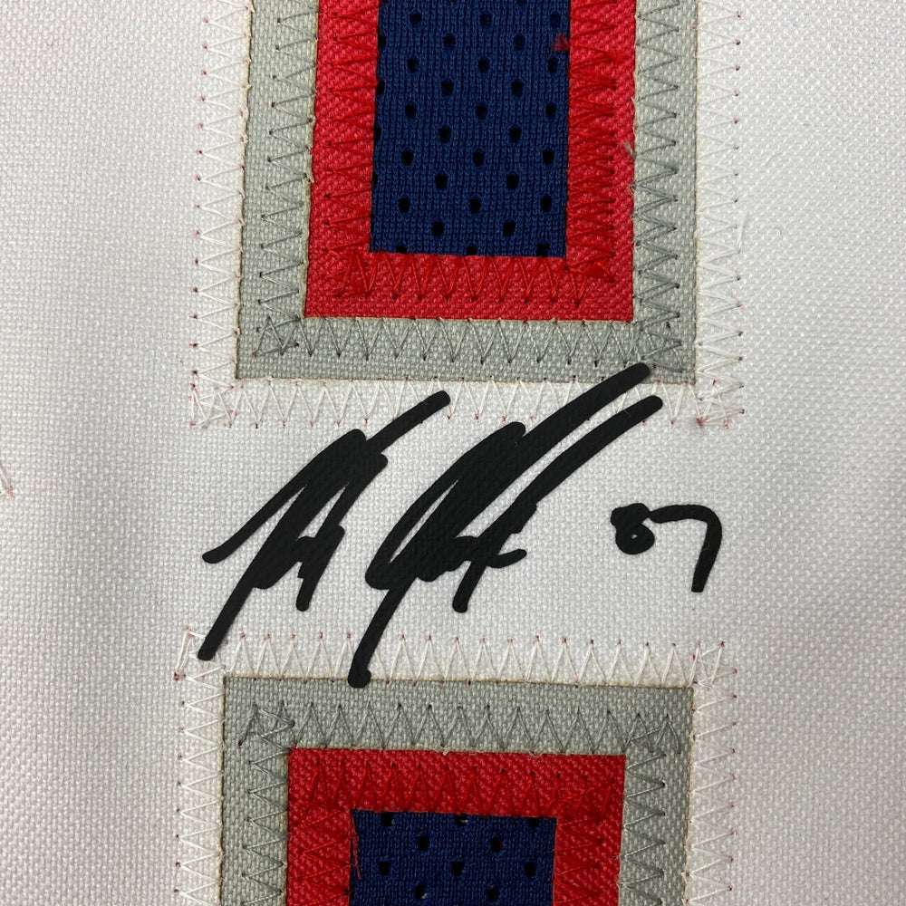 Facsimile Autographed Rob Gronk Gronkowski New England Blue Reprint Laser Auto Football Jersey Size Men's XL (ONLINE ORDER ONLY)