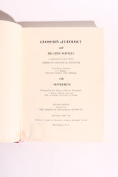 Glossary of Geology and Related Sciences w/ Supplement ��� American Geological Institute ��� 1962 (ONLINE ORDER ONLY)