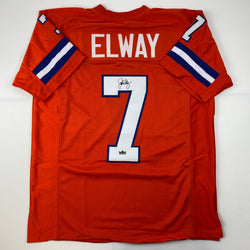 Facsimile Autographed John Elway Denver Orange Retro Reprint Laser Auto Football Jersey Size Men's XL (ONLINE ORDER ONLY)