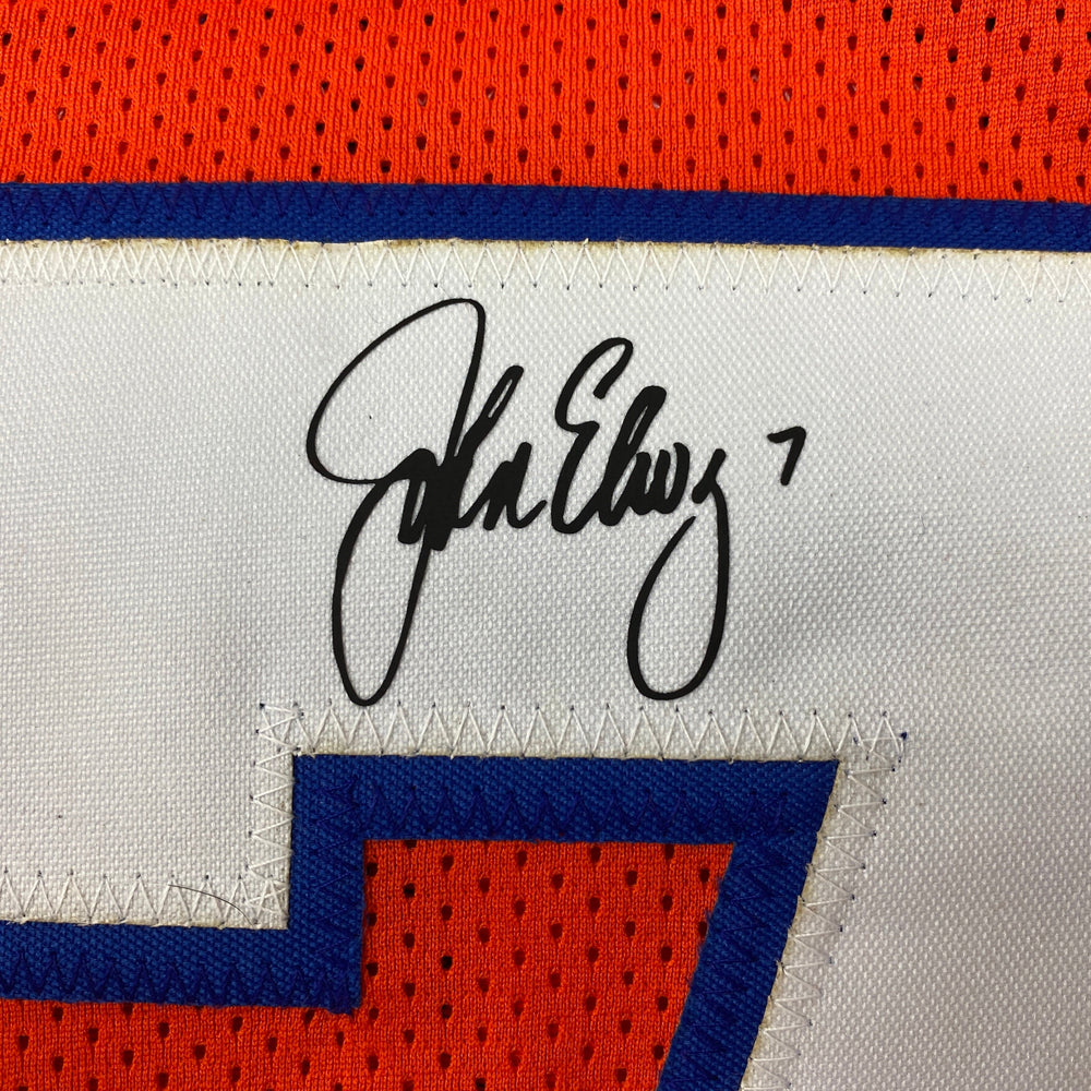 Facsimile Autographed John Elway Denver Orange Retro Reprint Laser Auto Football Jersey Size Men's XL (ONLINE ORDER ONLY)