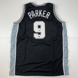 Facsimile Autographed Tony Parker San Antonio Black Reprint Laser Auto Basketball Jersey Size Men's XL (ONLINE ORDER ONLY)