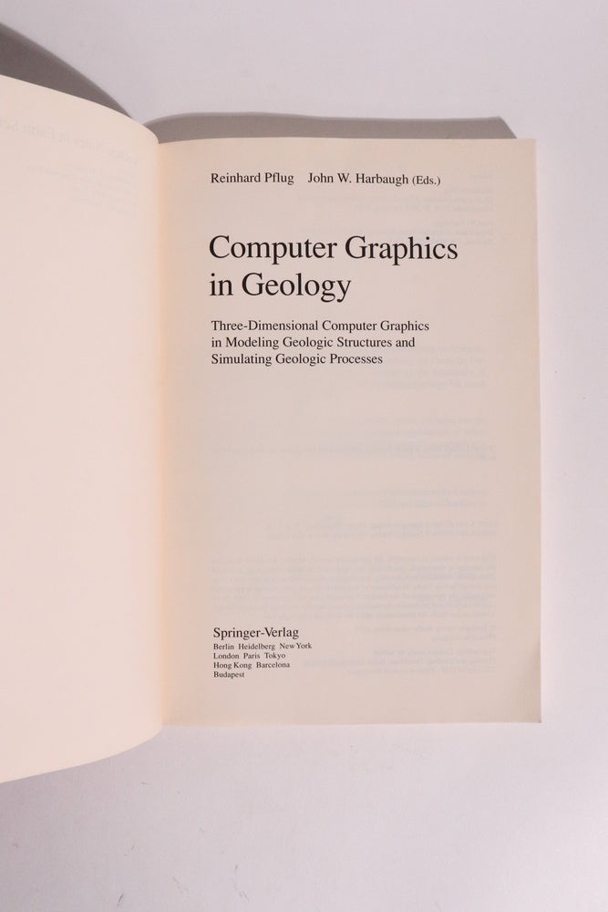 Computer Graphics in Geology ��� Pflug & Harbaugh ��� 1992 Springer Earth Sciences 41 (ONLINE ORDER ONLY)