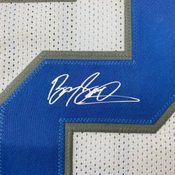 Facsimile Autographed Barry Sanders Detroit White Reprint Laser Auto Football Jersey Size Men's XL (ONLINE ORDER ONLY)