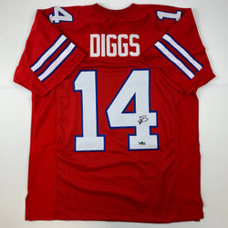 Facsimile Autographed Stefon Diggs Buffalo Red Reprint Laser Auto Football Jersey Size Men's XL (ONLINE ORDER ONLY)