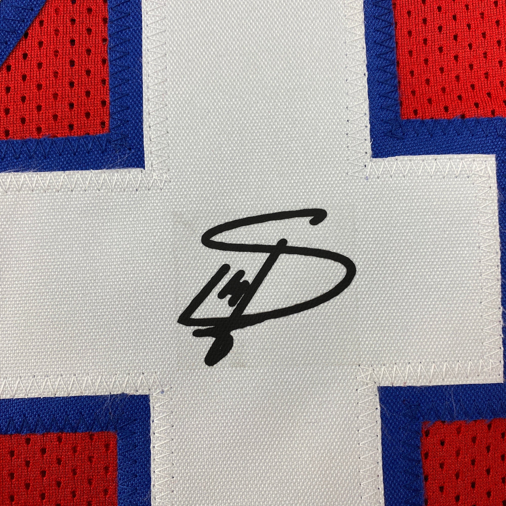 Facsimile Autographed Stefon Diggs Buffalo Red Reprint Laser Auto Football Jersey Size Men's XL (ONLINE ORDER ONLY)