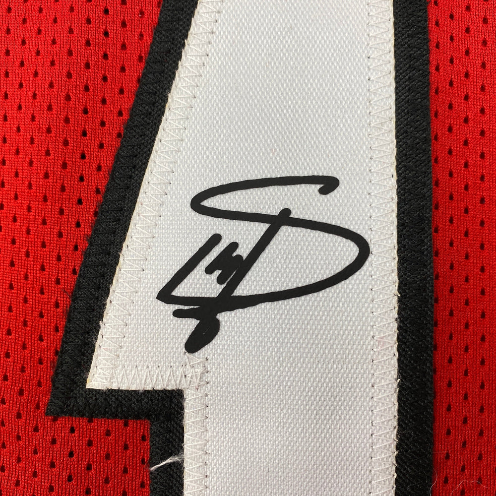 Facsimile Autographed Stefon Diggs Maryland Red Reprint Laser Auto College Football Jersey Size Men's XL (ONLINE ORDER ONLY)