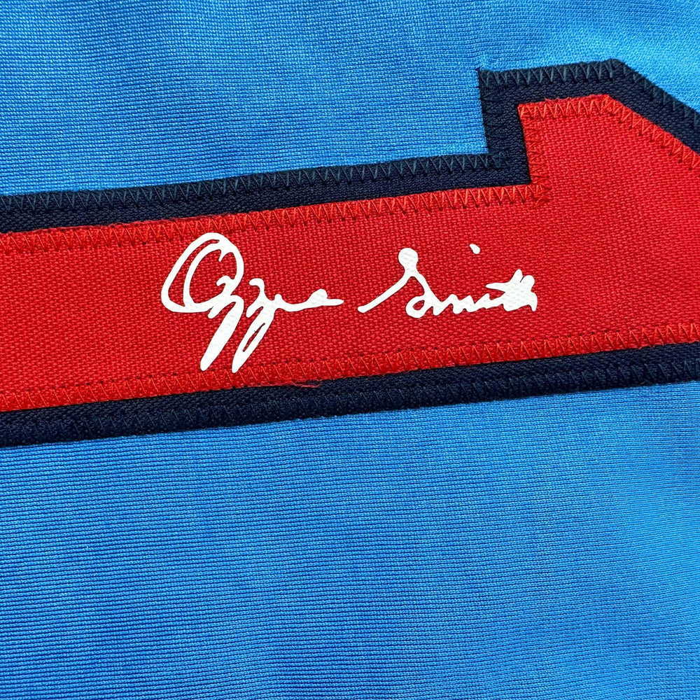 Facsimile Autographed Ozzie Smith St. Louis Blue Reprint Laser Auto Baseball Jersey Size Men's XL (ONLINE ORDER ONLY)