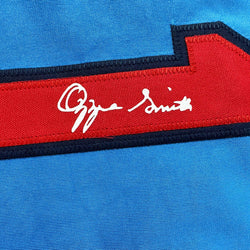 Facsimile Autographed Ozzie Smith St. Louis Blue Reprint Laser Auto Baseball Jersey Size Men's XL (ONLINE ORDER ONLY)
