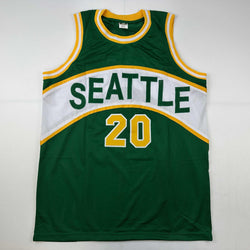 Facsimile Autographed Gary Payton Seattle Rookie Green Reprint Laser Auto Basketball Jersey Size Men's XL (ONLINE ORDER ONLY)