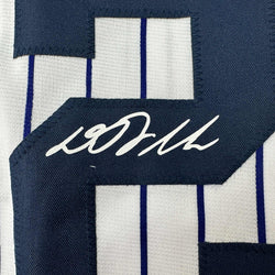 Facsimile Autographed D.J. DJ LeMahieu New York Pinstripe Reprint Laser Auto Baseball Jersey Size Men's XL (ONLINE ORDER ONLY)