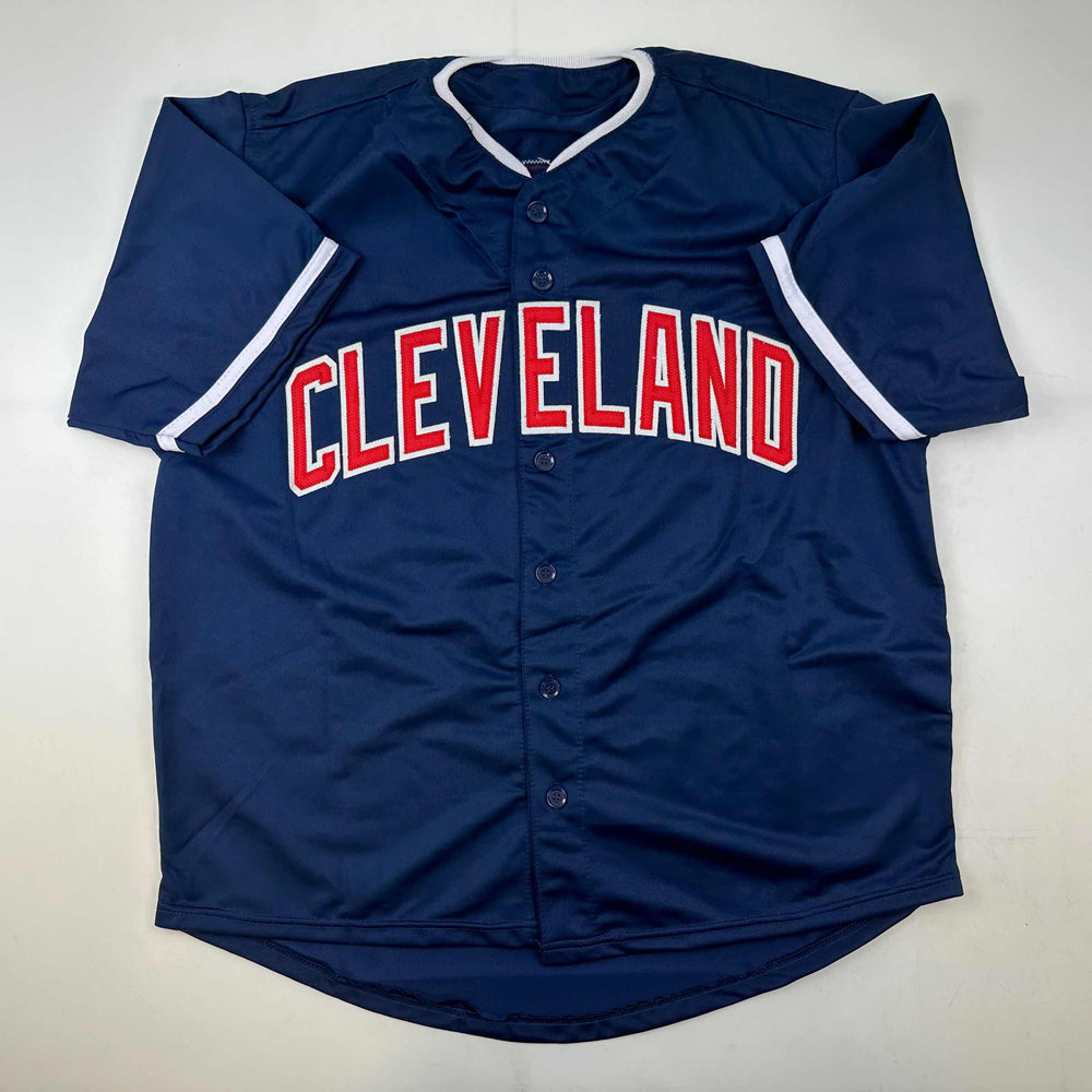 Facsimile Autographed Jim Thome Cleveland Blue Reprint Laser Auto Baseball Jersey Size Men's XL (ONLINE ORDER ONLY)