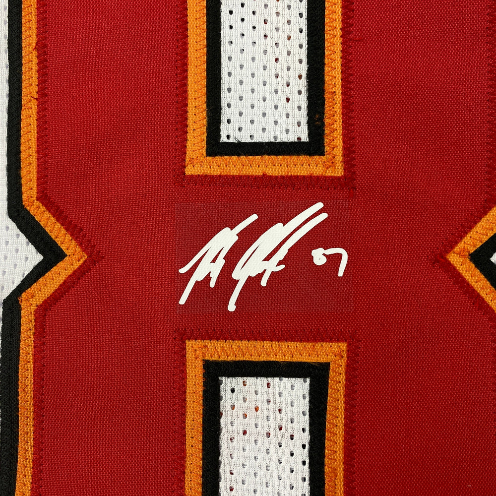 Facsimile Autographed Rob Gronk Gronkowski Tampa Bay White Reprint Laser Auto Football Jersey Size Men's XL (ONLINE ORDER ONLY)