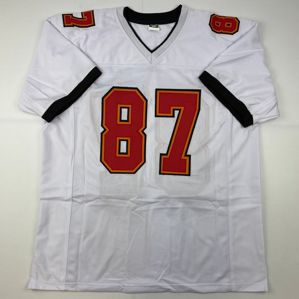 Facsimile Autographed Rob Gronk Gronkowski Tampa Bay White Reprint Laser Auto Football Jersey Size Men's XL (ONLINE ORDER ONLY)