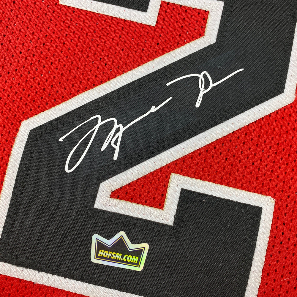 Facsimile Autographed Michael Jordan Chicago Red Reprint Laser Auto Basketball Jersey Size Men's XL (ONLINE ORDER ONLY)