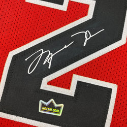 Facsimile Autographed Michael Jordan Chicago Red Reprint Laser Auto Basketball Jersey Size Men's XL (ONLINE ORDER ONLY)