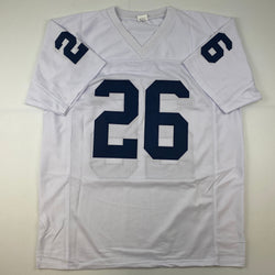 Facsimile Autographed Saquon Barkley Penn State White Reprint Laser Auto College Football Jersey Size Men's XL (ONLINE ORDER ONLY)