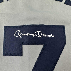 Facsimile Autographed Mickey Mantle New York Grey Reprint Laser Auto Baseball Jersey Size Men's XL (ONLINE ORDER ONLY)