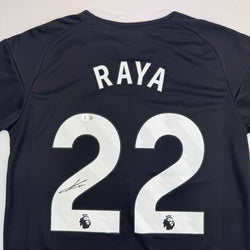 Autographed/Signed David Raya Arsenal Black Soccer Jersey Beckett BAS COA (ONLINE ORDER ONLY)