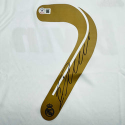 Autographed/Signed Cristiano Ronaldo Real Madrid White Soccer Jersey Beckett BAS COA