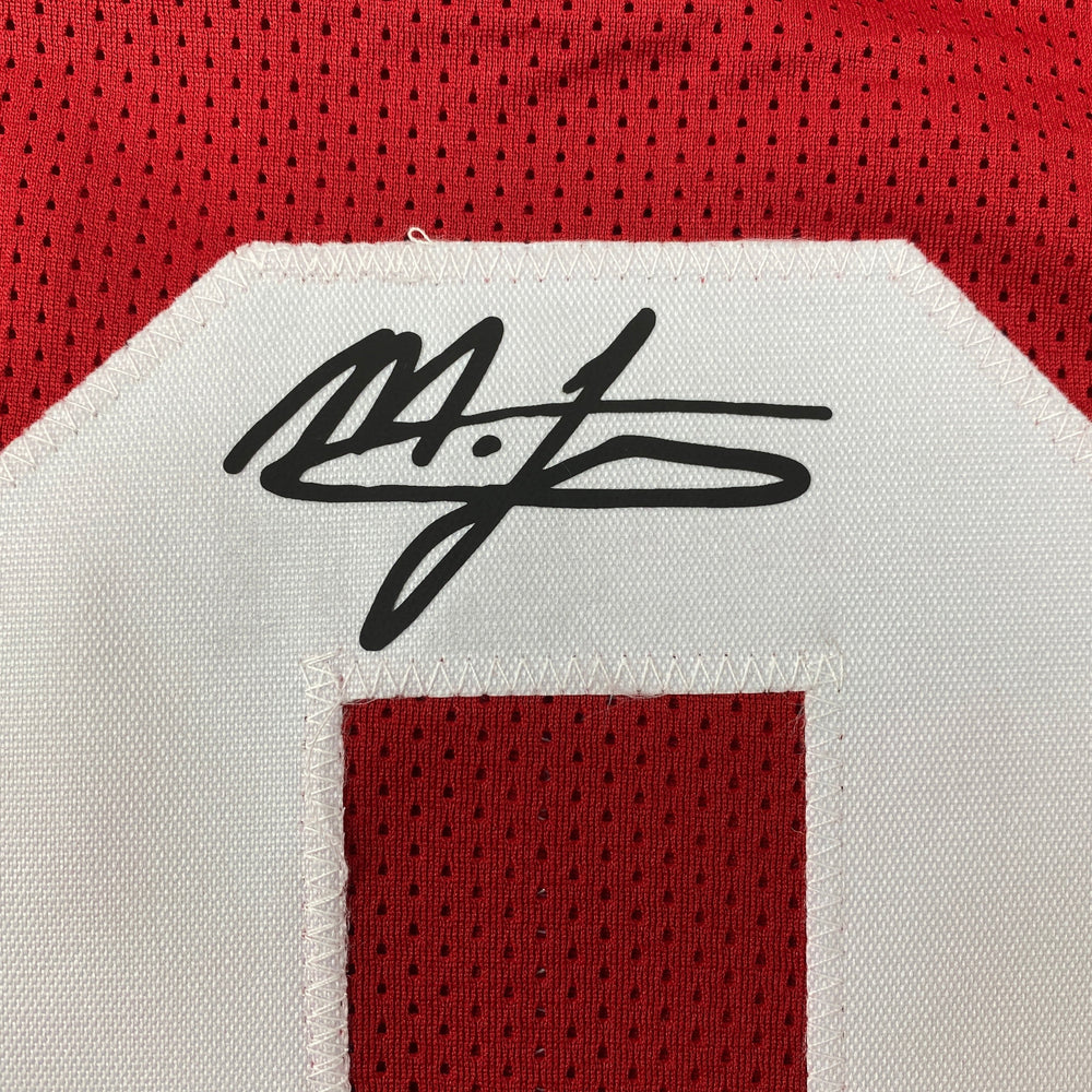 Facsimile Autographed Mac Jones Alabama Red Reprint Laser Auto College Football Jersey Size Men's XL (ONLINE ORDER ONLY)