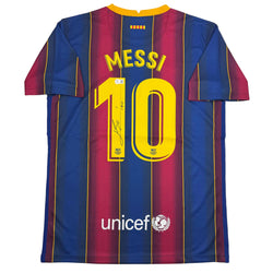 Autographed/Signed Lionel Leo Messi FC Barcelona Soccer Jersey Beckett BAS COA