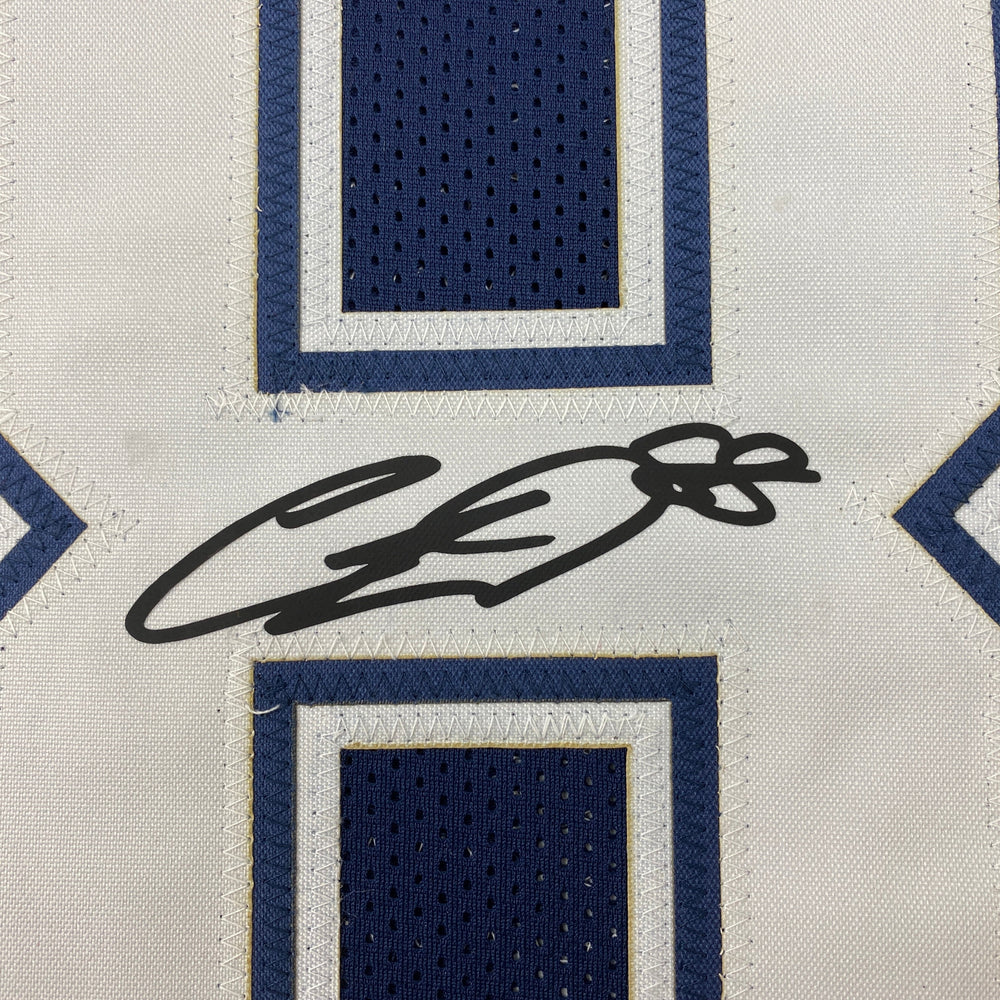 Facsimile Autographed CeeDee Lamb Dallas Blue Reprint Laser Auto Football Jersey Size Men's XL (ONLINE ORDER ONLY)