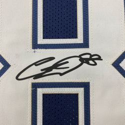 Facsimile Autographed CeeDee Lamb Dallas Blue Reprint Laser Auto Football Jersey Size Men's XL (ONLINE ORDER ONLY)