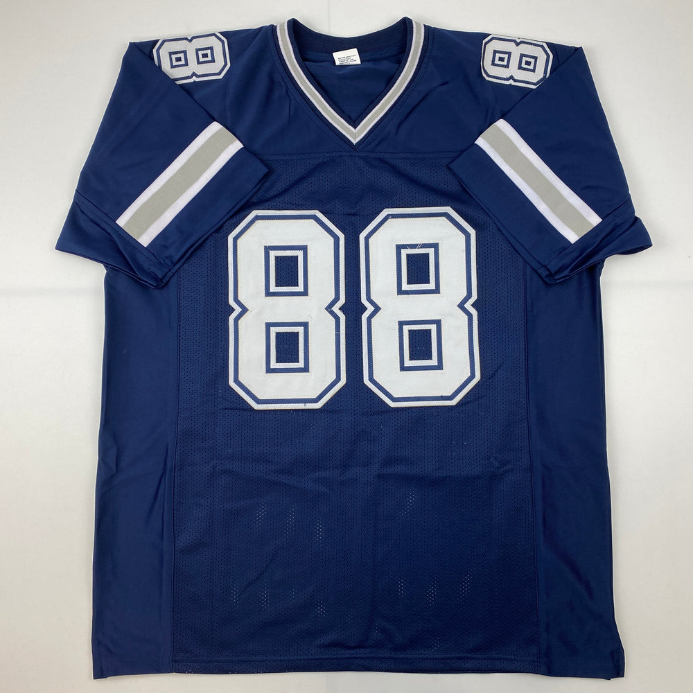Facsimile Autographed CeeDee Lamb Dallas Blue Reprint Laser Auto Football Jersey Size Men's XL (ONLINE ORDER ONLY)