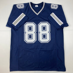 Facsimile Autographed CeeDee Lamb Dallas Blue Reprint Laser Auto Football Jersey Size Men's XL (ONLINE ORDER ONLY)
