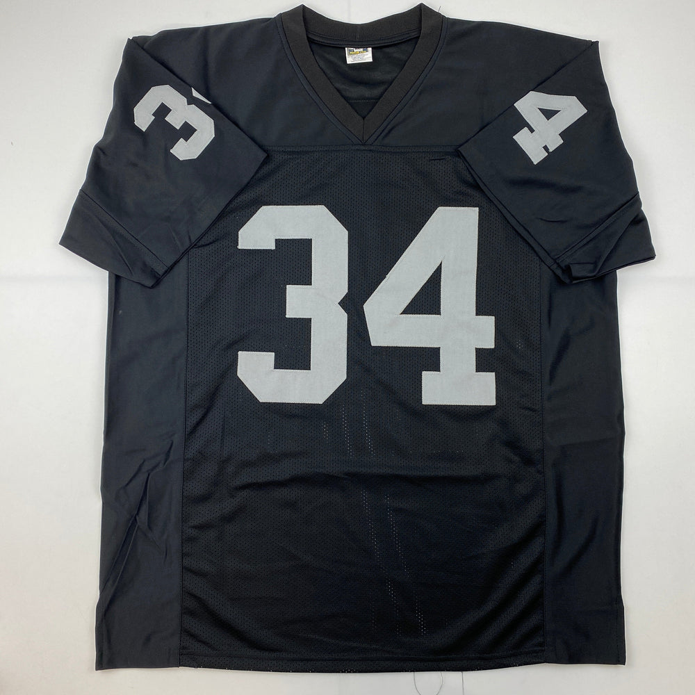 Facsimile Autographed Bo Jackson Oakland Las Vegas Black Reprint Laser Auto Football Jersey Size Men's XL (ONLINE ORDER ONLY)