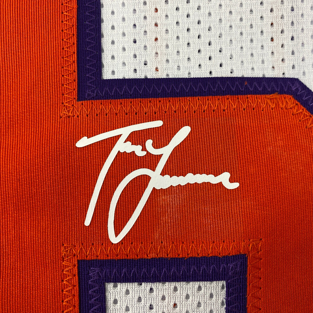 Facsimile Autographed Trevor Lawrence Clemson White Reprint Laser Auto College Football Jersey Size Men's XL (ONLINE ORDER ONLY)