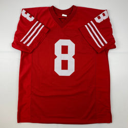 Facsimile Autographed Steve Young San Francisco Red Reprint Laser Auto Football Jersey Size Men's XL (ONLINE ORDER ONLY)