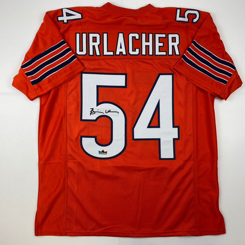 Facsimile Autographed Brian Urlacher Chicago Orange Reprint Laser Auto Football Jersey Size Men's XL (ONLINE ORDER ONLY)