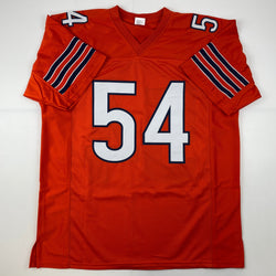 Facsimile Autographed Brian Urlacher Chicago Orange Reprint Laser Auto Football Jersey Size Men's XL (ONLINE ORDER ONLY)