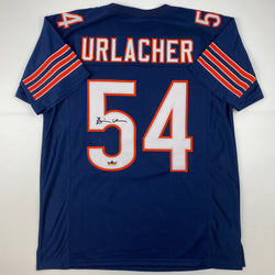 Facsimile Autographed Brian Urlacher Chicago Blue Reprint Laser Auto Football Jersey Size Men's XL (ONLINE ORDER ONLY)