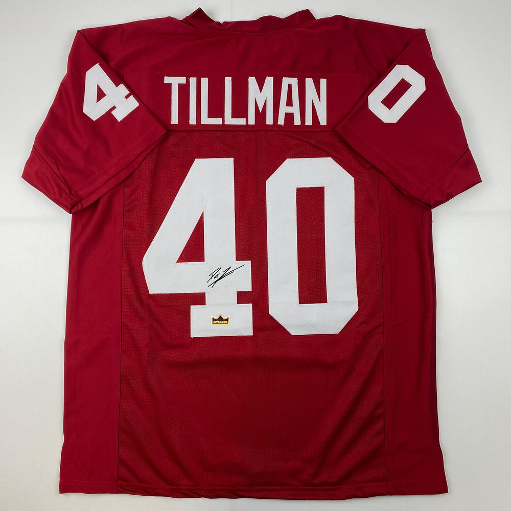 Facsimile Autographed Pat Tillman Arizona Red Reprint Laser Auto Football Jersey Size Men's XL (ONLINE ORDER ONLY)