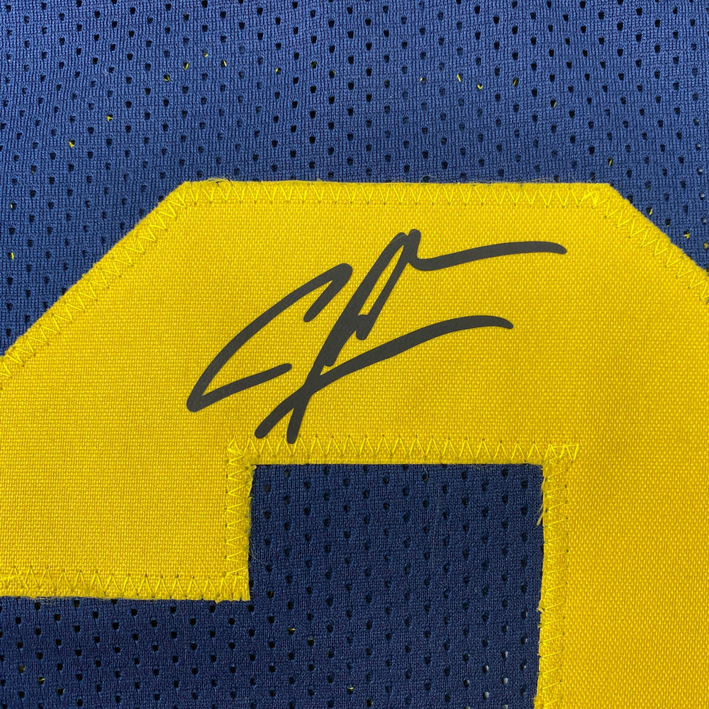 Facsimile Autographed Charles Woodson Michigan Blue Reprint Laser Auto College Football Jersey Size Men's XL (ONLINE ORDER ONLY)