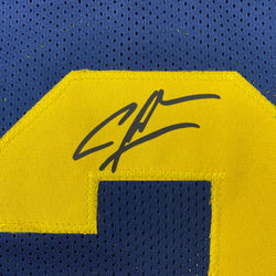 Facsimile Autographed Charles Woodson Michigan Blue Reprint Laser Auto College Football Jersey Size Men's XL (ONLINE ORDER ONLY)