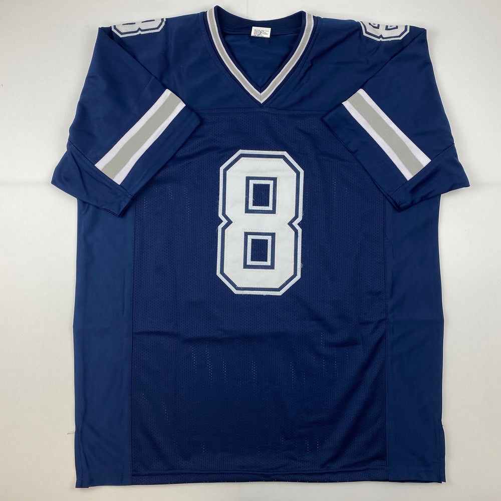 Facsimile Autographed Troy Aikman Dallas Blue Reprint Laser Auto Football Jersey Size Men's XL (ONLINE ORDER ONLY)