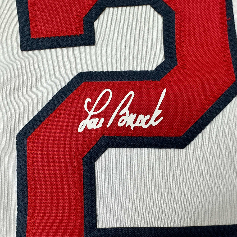 Facsimile Autographed Lou Brock St. Louis White Reprint Laser Auto Baseball Jersey Size Men's XL (ONLINE ORDER ONLY)