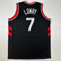 Facsimile Autographed Kyle Lowry Toronto Black Reprint Laser Auto Basketball Jersey Size Men's XL (ONLINE ORDER ONLY)