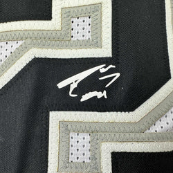 Facsimile Autographed Tim Duncan San Antonio White Reprint Laser Auto Basketball Jersey Size Men's XL (ONLINE ORDER ONLY)