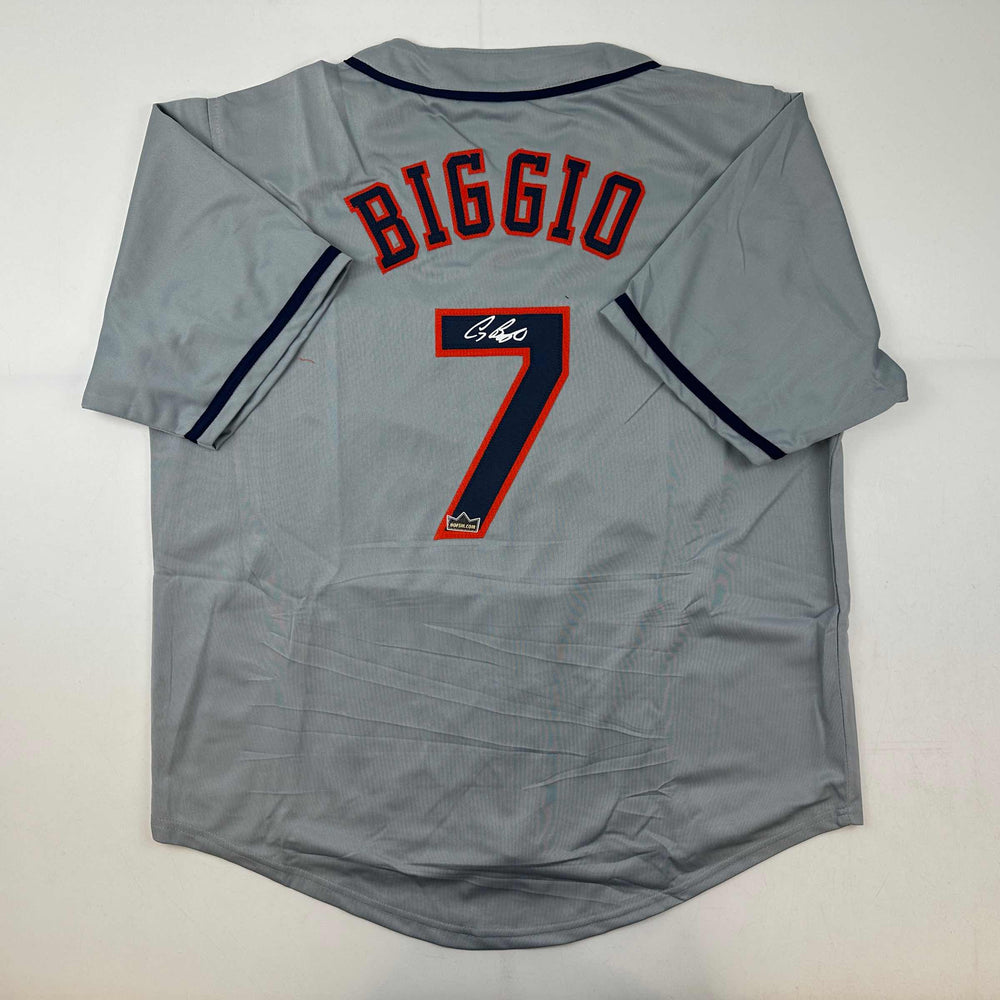 Facsimile Autographed Craig Biggio Houston Grey Reprint Laser Auto Baseball Jersey Size Men's XL (ONLINE ORDER ONLY)