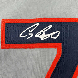 Facsimile Autographed Craig Biggio Houston Grey Reprint Laser Auto Baseball Jersey Size Men's XL (ONLINE ORDER ONLY)