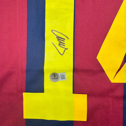 Autographed/Signed Javier Mascherano FC Barcelona Blue Soccer Jersey Beckett BAS COA