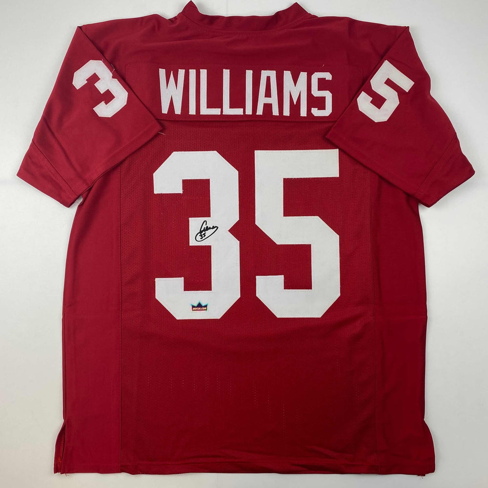 Facsimile Autographed Aeneas Williams Arizona Red Reprint Laser Auto Football Jersey Size Men's XL (ONLINE ORDER ONLY)