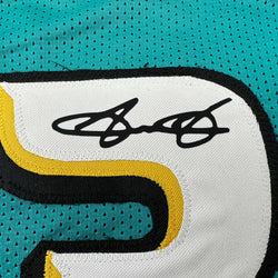 Facsimile Autographed Grant Hill Detroit Teal Reprint Laser Auto Basketball Jersey Size Men's XL (ONLINE ORDER ONLY)