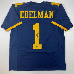 Facsimile Autographed Julian Edelman Kent State Blue Reprint Laser Auto College Football Jersey Size Men's XL (ONLINE ORDER ONLY)