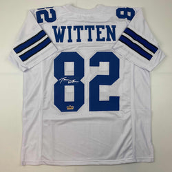 Facsimile Autographed Jason Witten Dallas White Reprint Laser Auto Football Jersey Size Men's XL (ONLINE ORDER ONLY)