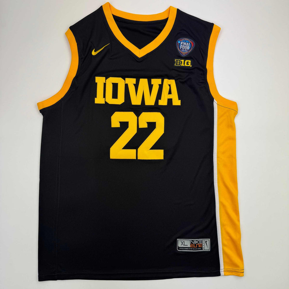 Autographed/Signed Caitlin Clark Iowa Black Basketball Jersey Panini COA